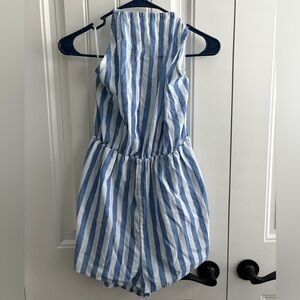 SHEIN Blue and White Striped Romper